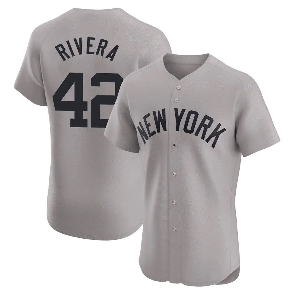 Mdoa NY.Yankees #42 Mariano Rivera Player Gray Limited Elite Home Stitched Jerseys