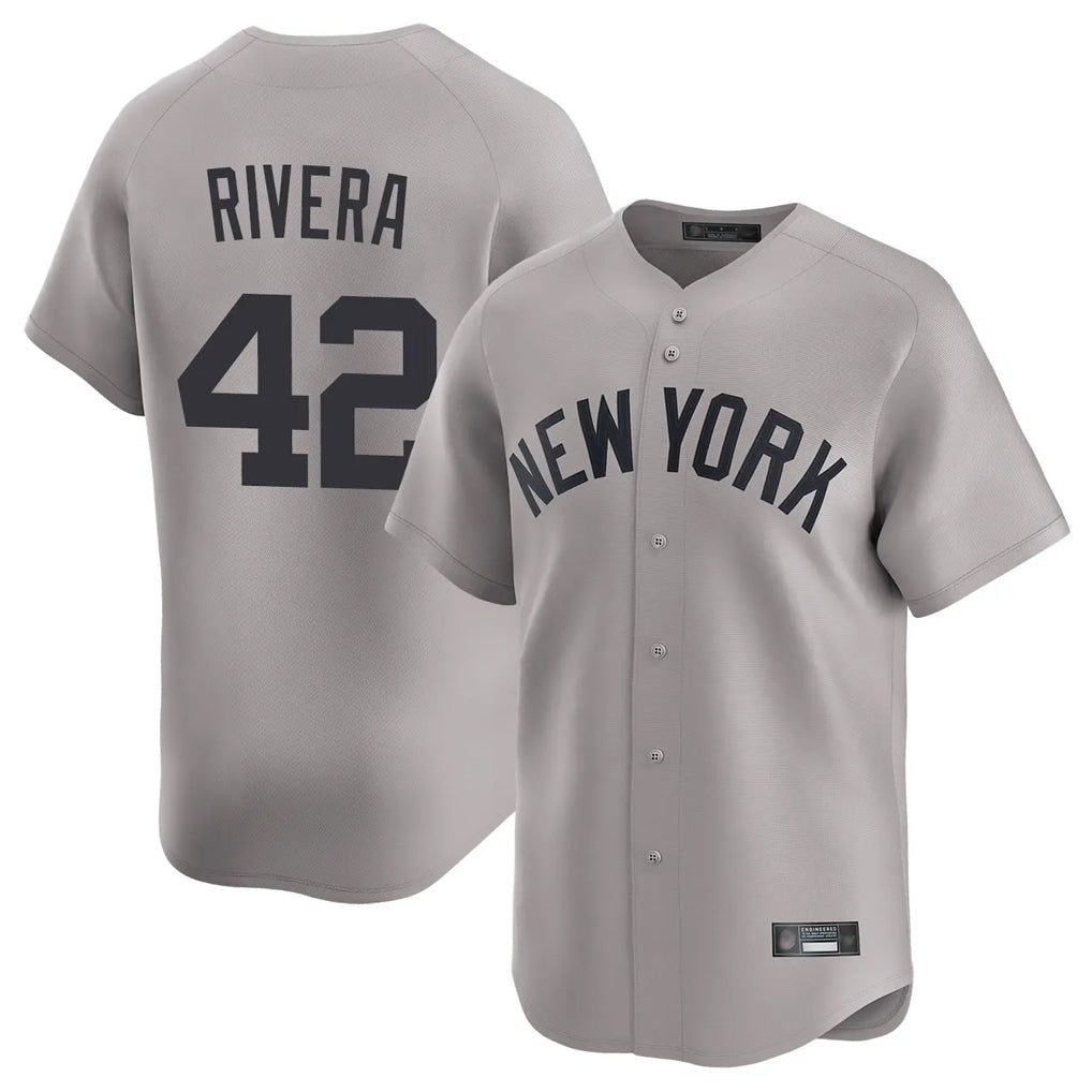 Mdoa NY.Yankees #42 Mariano Rivera Player Gray Limited Home Stitched Jerseys