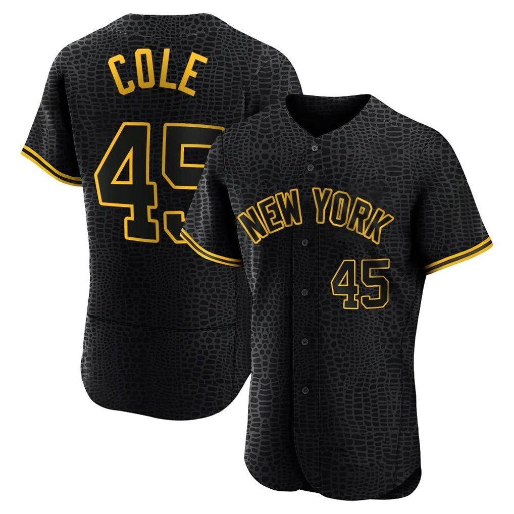 Mdoa NY.Yankees #45 Gerrit Cole Player Black Snake Skin City Limited ELite Home Stitched Jerseys