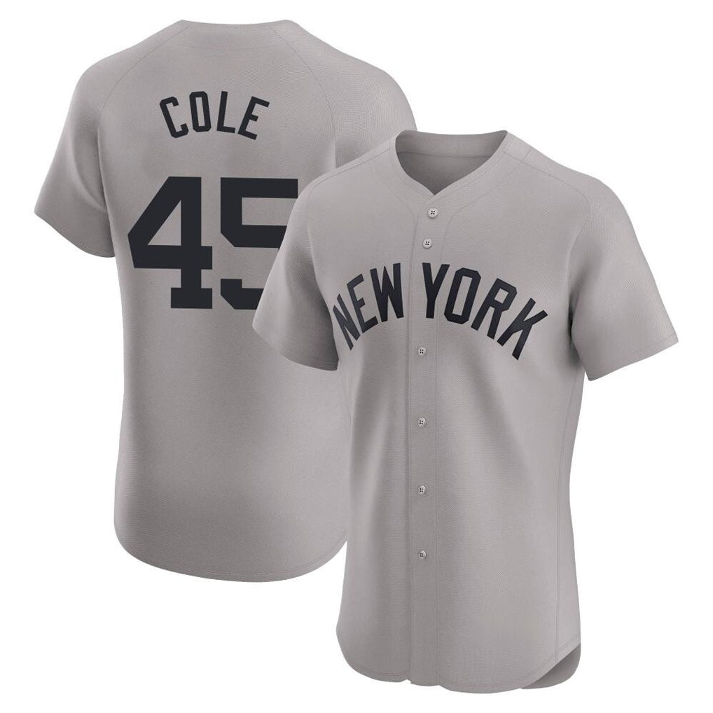 Mdoa NY.Yankees #45 Gerrit Cole Player Gray Limited Elite Home Stitched Jerseys