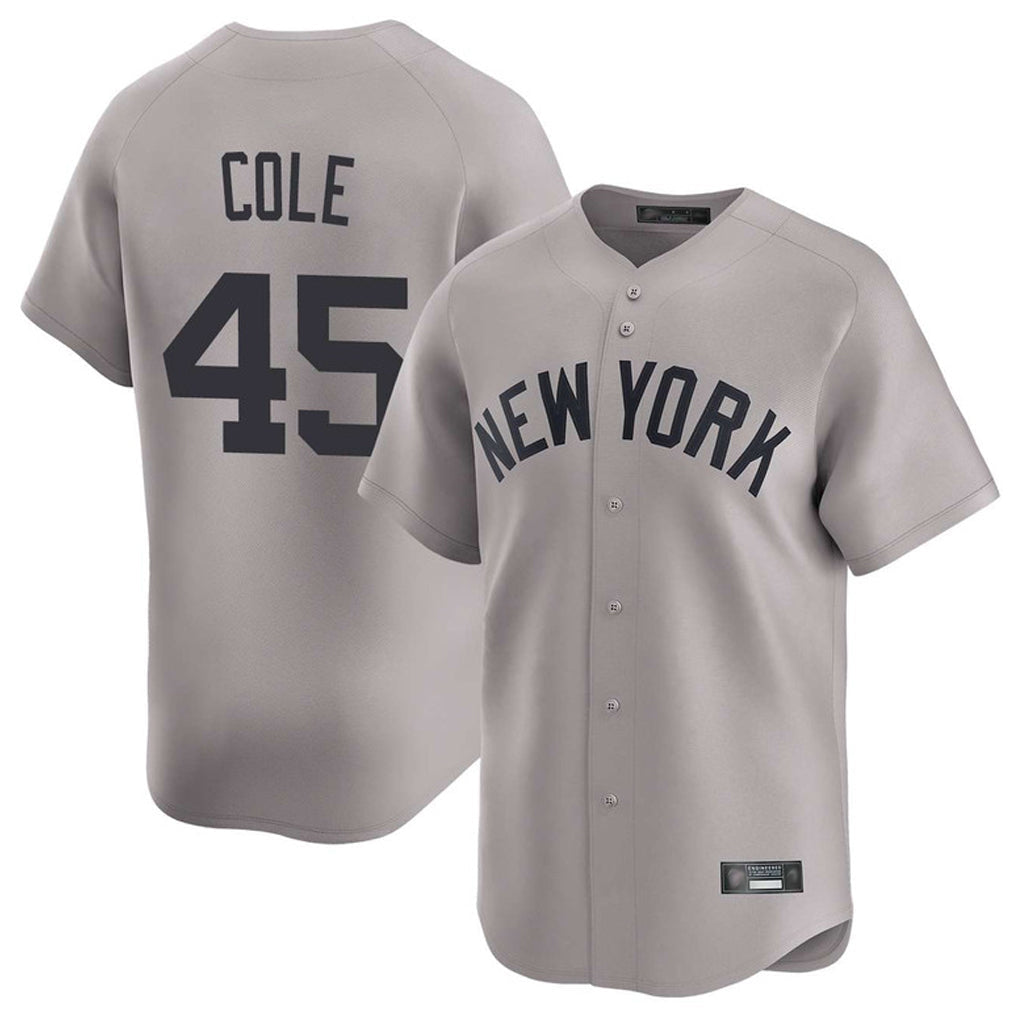 Mdoa NY.Yankees #45 Gerrit Cole Player Gray Limited Home Stitched Jerseys