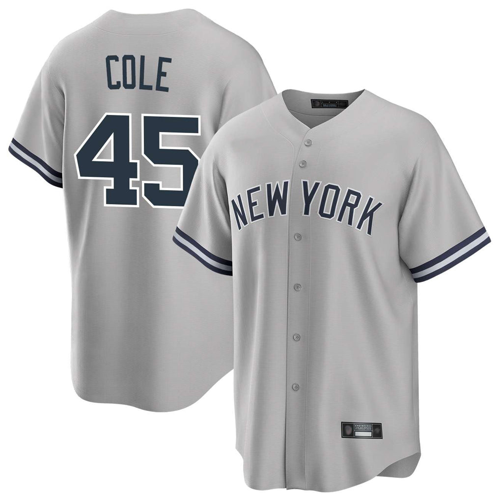 Mdoa NY.Yankees #45 Gerrit Cole Player Gray Road Game Stitched Jerseys