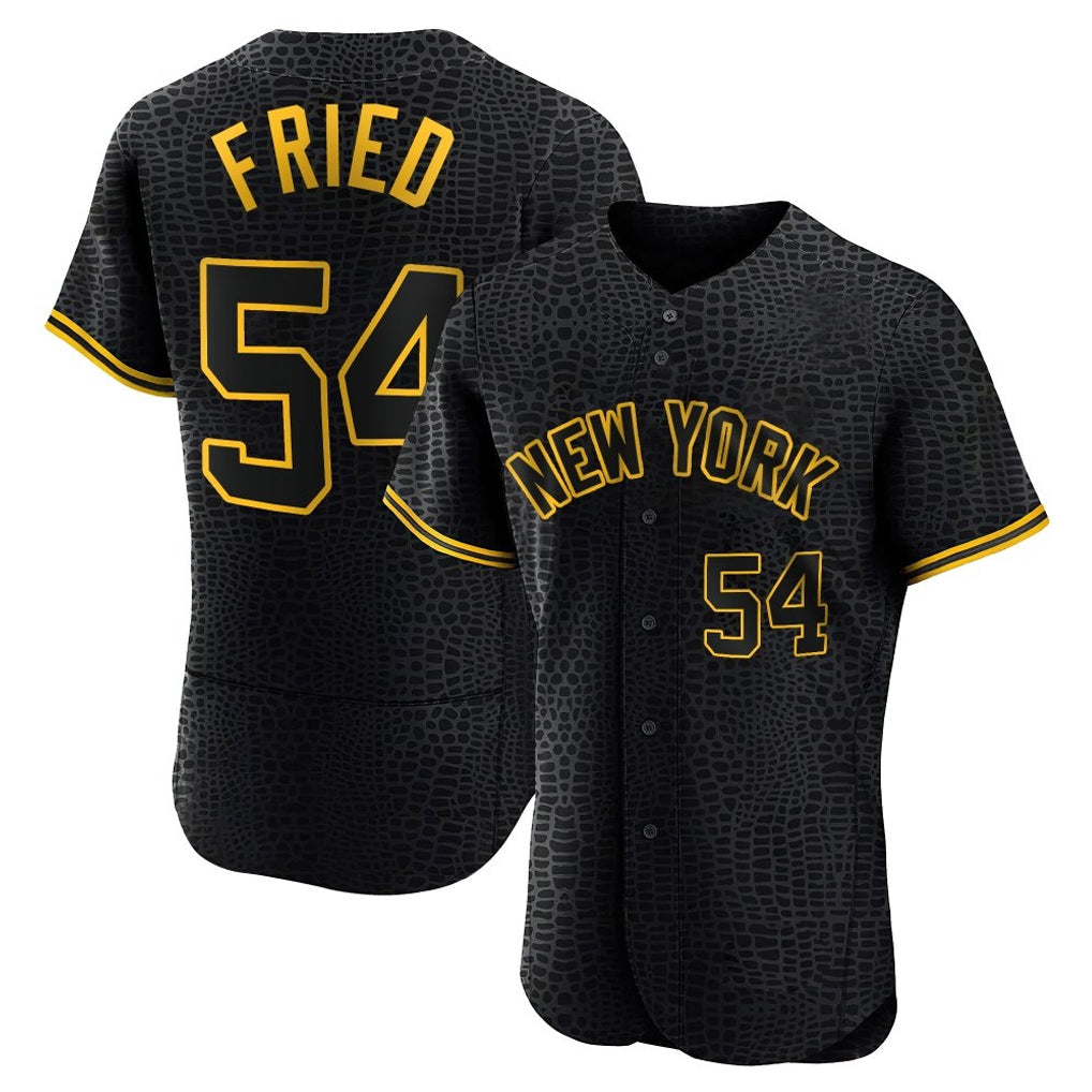 Mdoa NY.Yankees #54 Max Fried Player Black Snake Skin City Limited ELite Home Stitched Jerseys