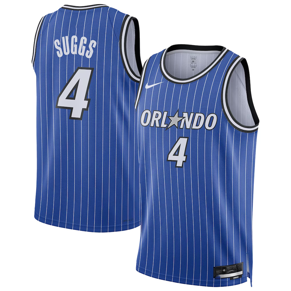Mdoa O.Magic #4 Jalen Suggs Blue Swingman Player Jerseys - Icon Edition