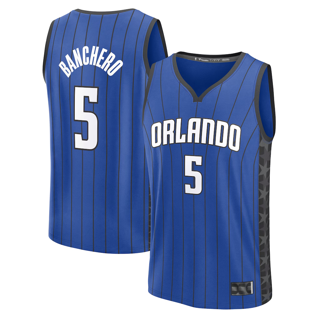 Mdoa O.Magic #5 Paolo Banchero  Blue Fast Break Replica Player Jerseys - Statement Edition
