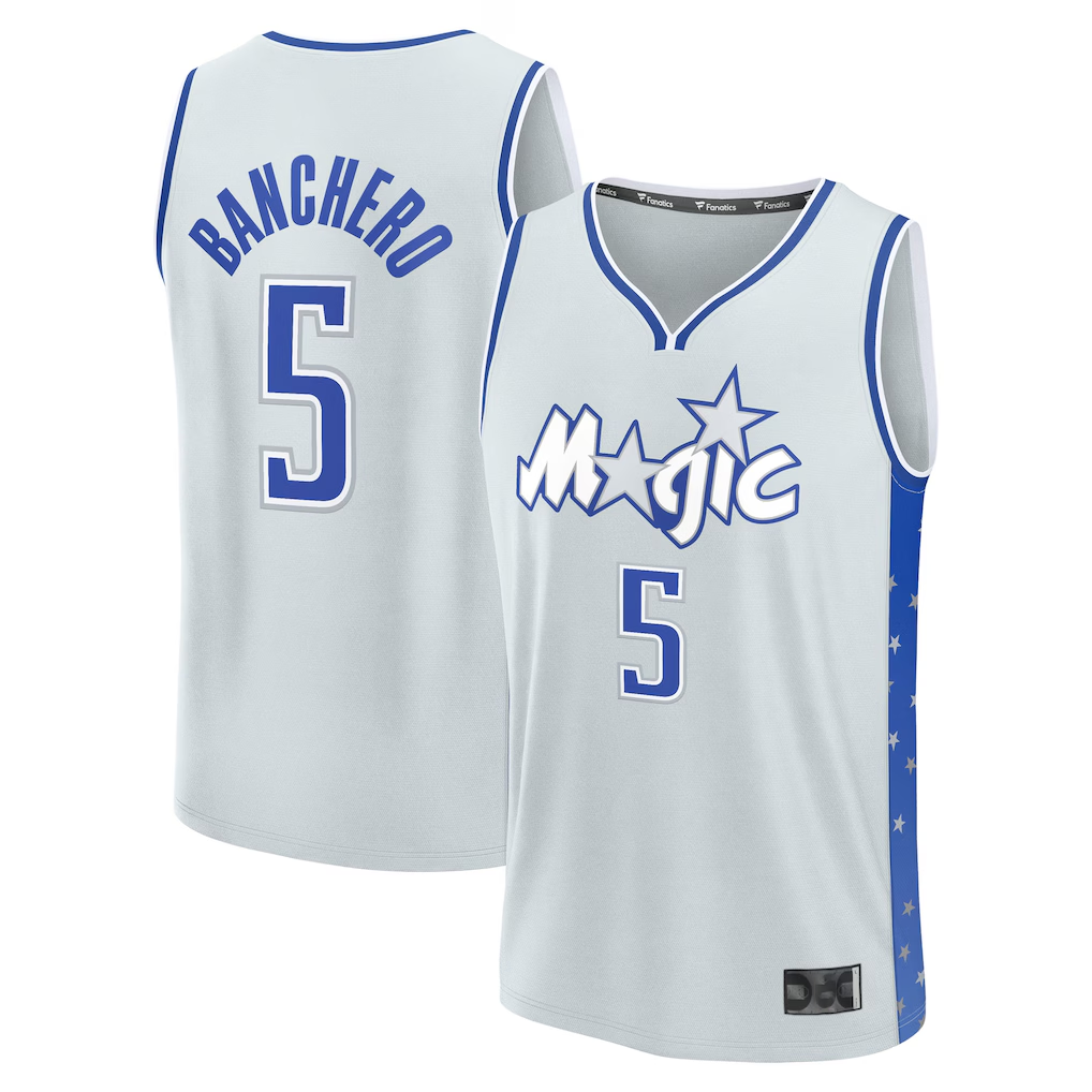 Mdoa O.Magic #5 Paolo Banchero Silver 202526 City Edition Fast Break Jerseys