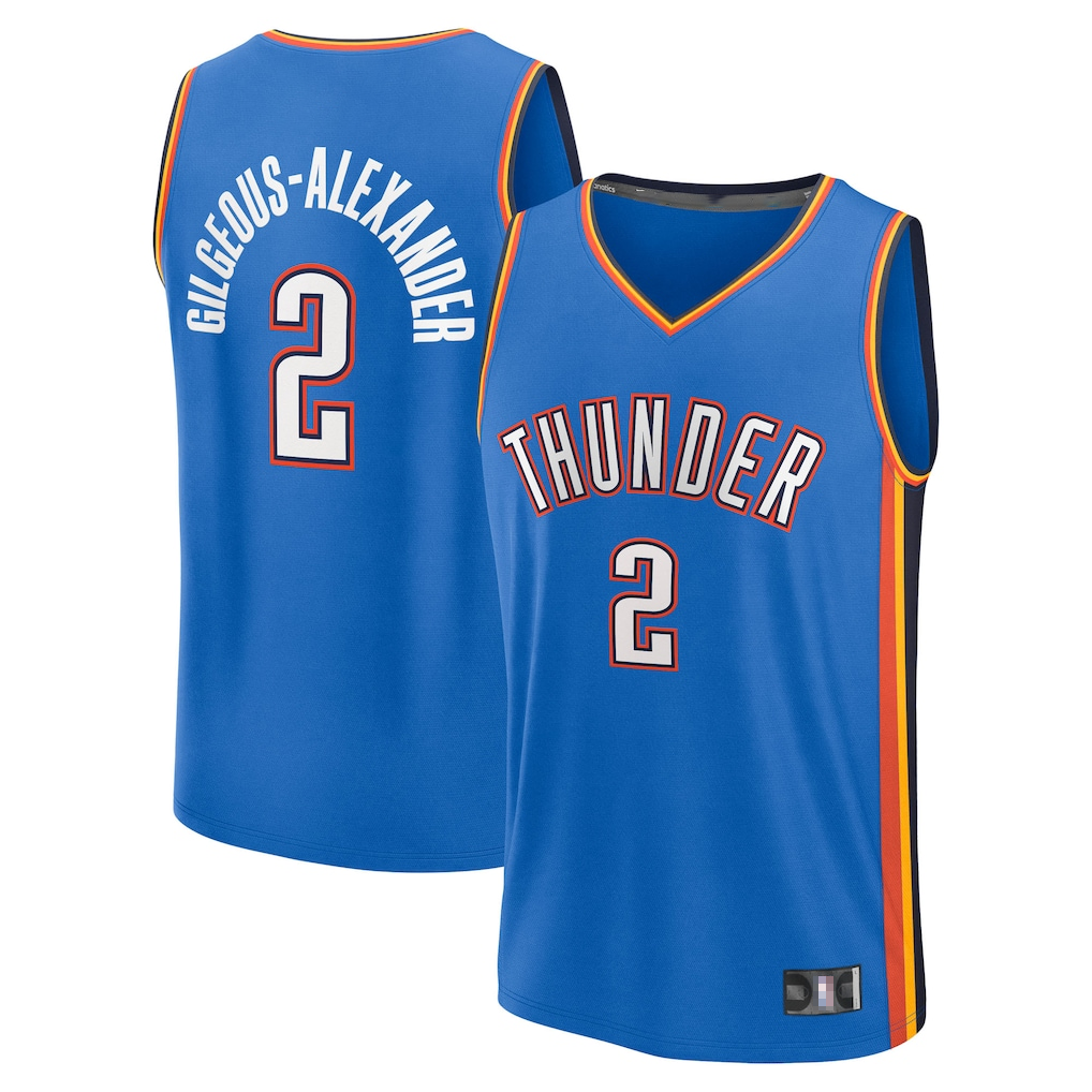 Mdoa OC.Thunder #2 Shai Gilgeous-Alexander Blue Fast Break Replica Player Stitched Stitched Jerseys-Icon Edition