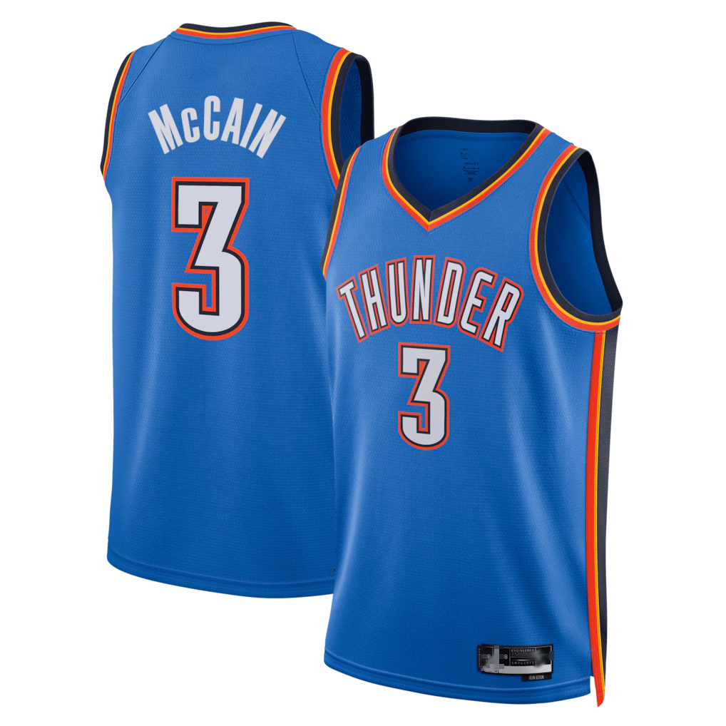 Mdoa OC.Thunder #3 Jared McCain Blue Swingman Stitched Jerseys- Icon Edition