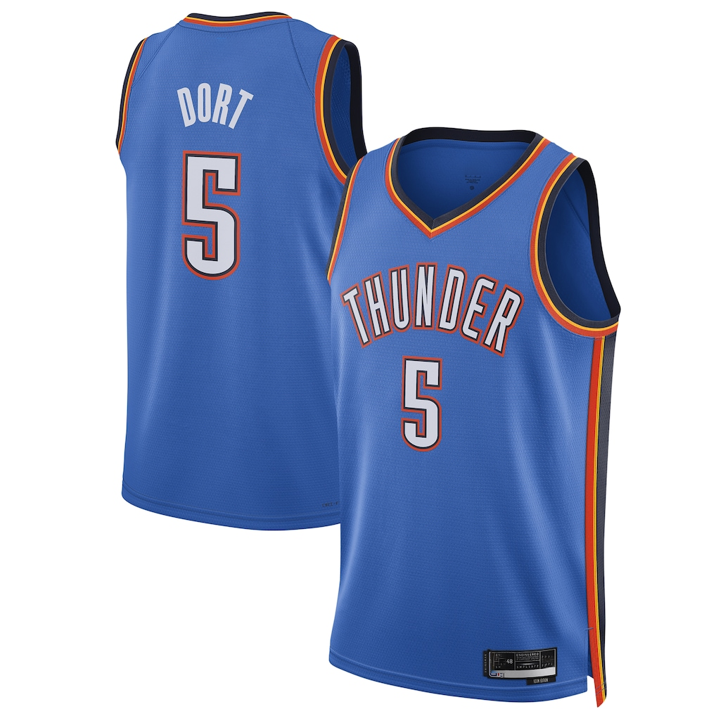 Mdoa OC.Thunder #5 Luguentz Dort Blue Swingman Player Stitched Jerseys - Icon Edition