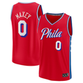 Mdoa P.76ers #0 Tyrese Maxey Red Fast Break Replica Player Jerseys - Statement Edition
