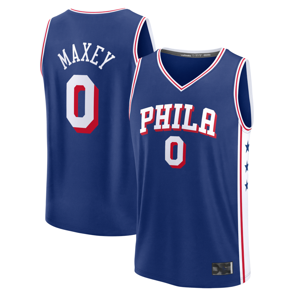 Mdoa P.76ers #0 Tyrese Maxey  Royal Fast Break Replica Player Jerseys - Icon Edition