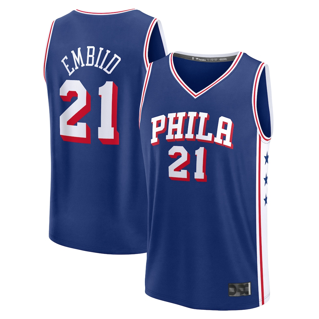 Mdoa P.76ers #21 Joel Embiid  Royal Fast Break Replica Jerseys - Icon Edition