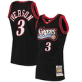 Mdoa P.76ers #3 Allen Iverson Mitchell & Ness Black 199798 Hardwood Classics Authentic Jerseys