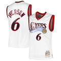 Mdoa P.76ers #6 Allen Iverson Mitchell & Ness White 200203 Hardwood Classics Swingman Jerseys