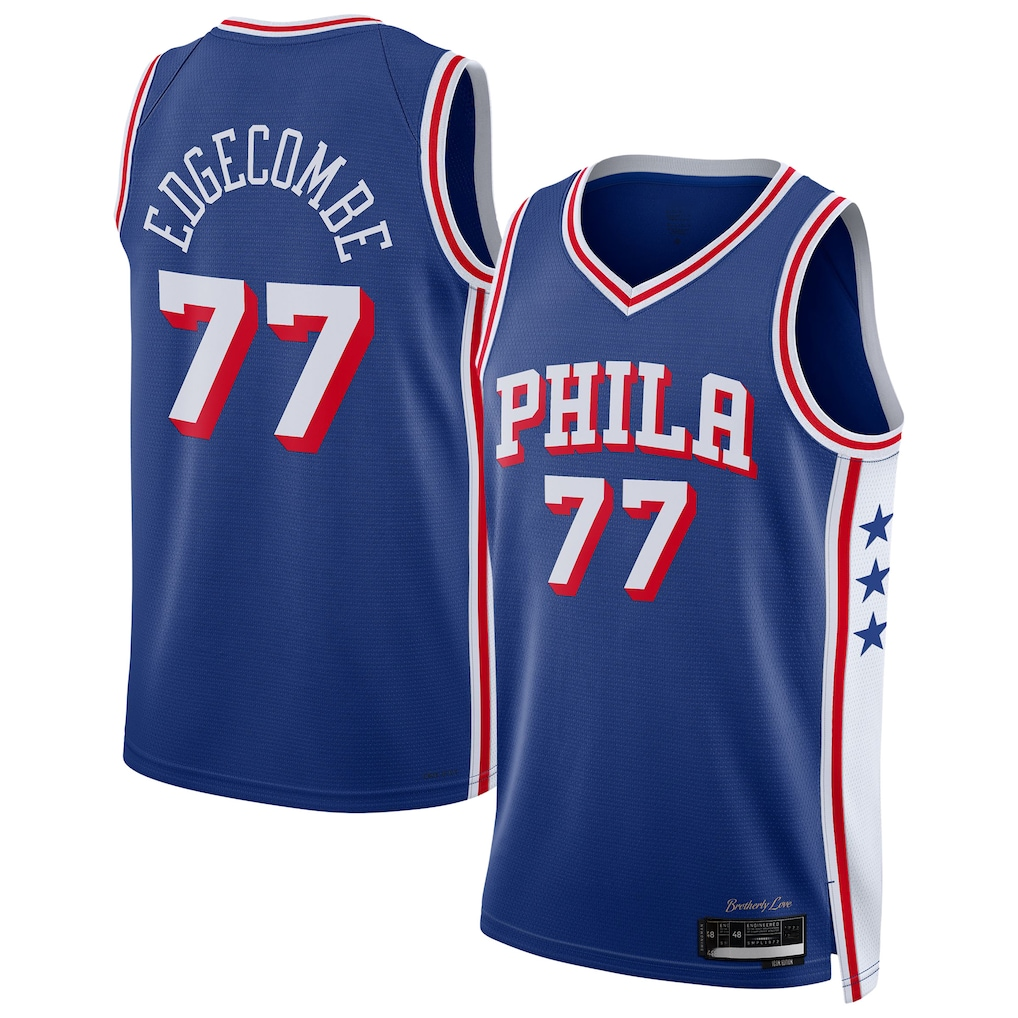Mdoa P.76ers #77 VJ Edgecombe Royal Swingman Jerseys - Icon Edition