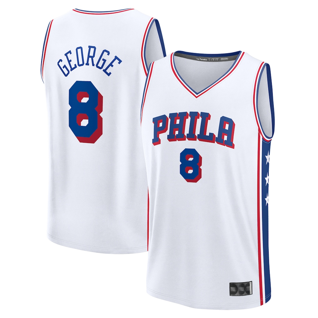 Mdoa P.76ers #8 Paul George White Fast Break Replica Player Jerseys
