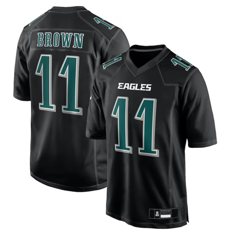 Mdoa P.Eagles #11 A.J. Brown Player Black Fashion Game Stitched Jerseys