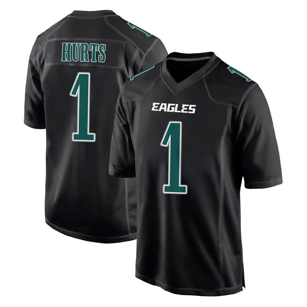 Mdoa P.Eagles #1 Jalen Hurts Player Carbon Black Fashion Home Game Stitched Jerseys