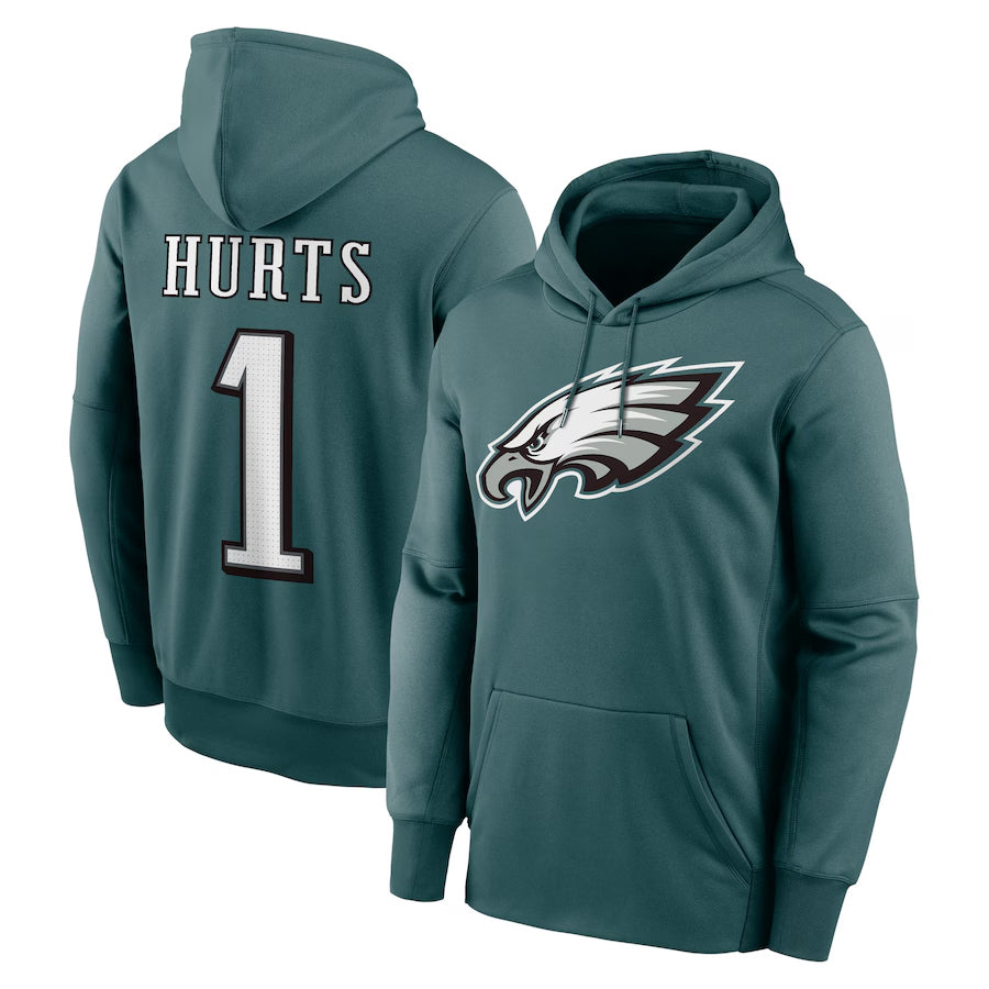 Mdoa P.Eagles #1 Jalen Hurts Player Green Military Hoodie Game Stitched Jerseys