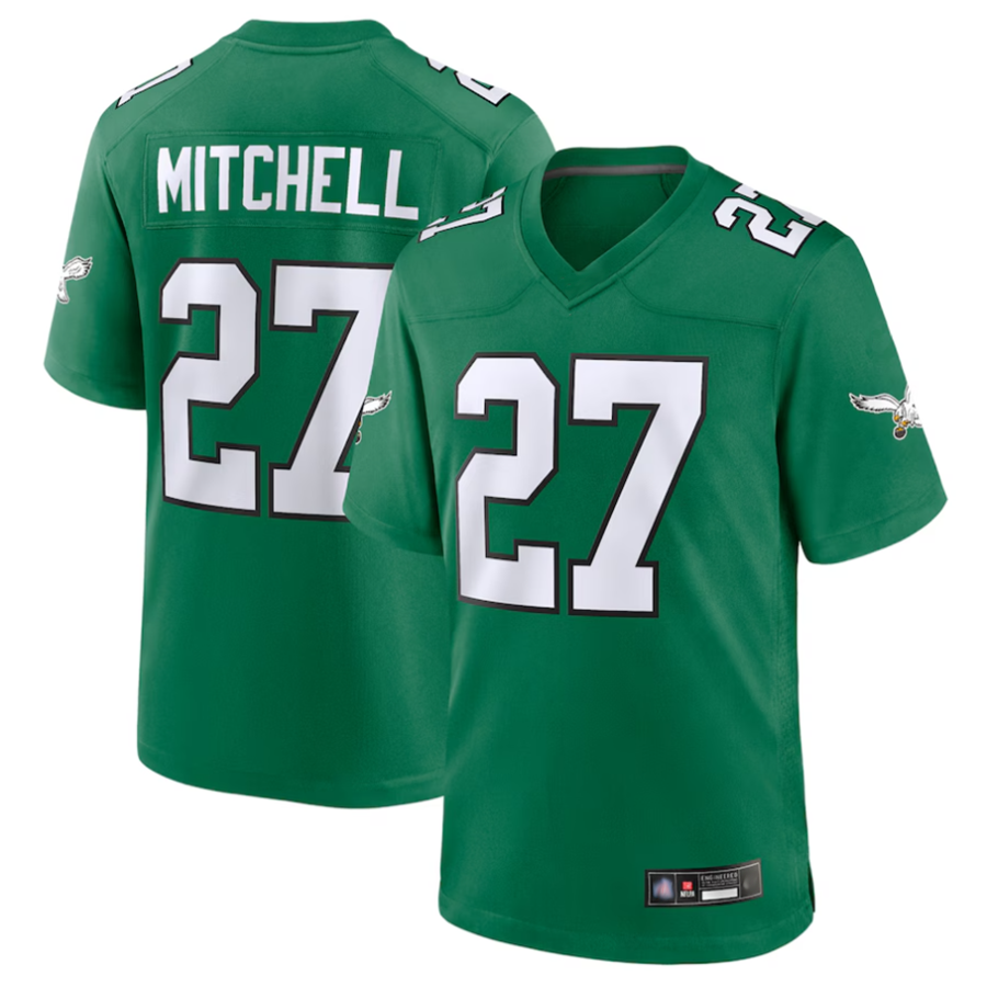 Mdoa P.Eagles #27 Quinyon Mitchell Player Kelly Green Replica Game Stitched Jerseys