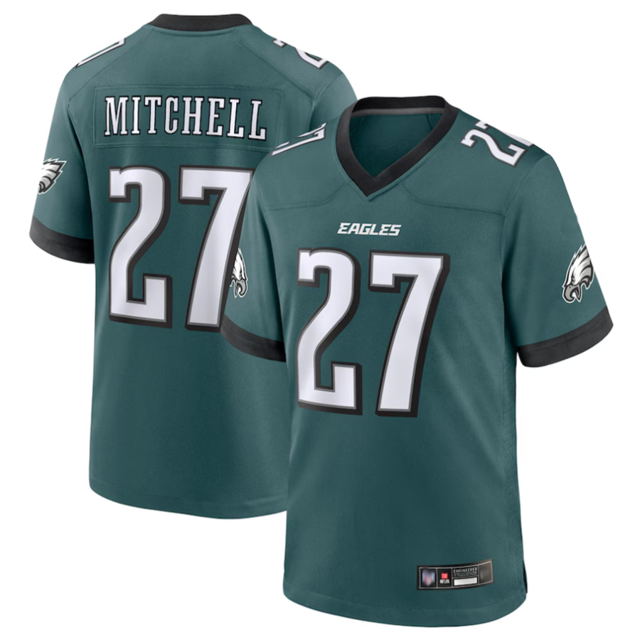 Mdoa P.Eagles #27 Quinyon Mitchell Player Midnight Green Replica Game Stitched Jerseys