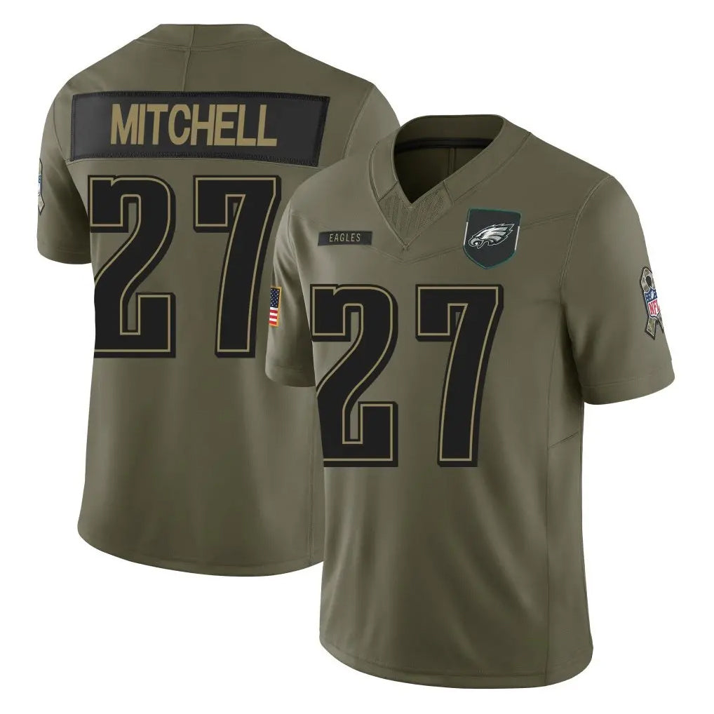 Mdoa P.Eagles #27 Quinyon Mitchell Player Olive 2025 Salute To Service Limited Stitched Jerseys