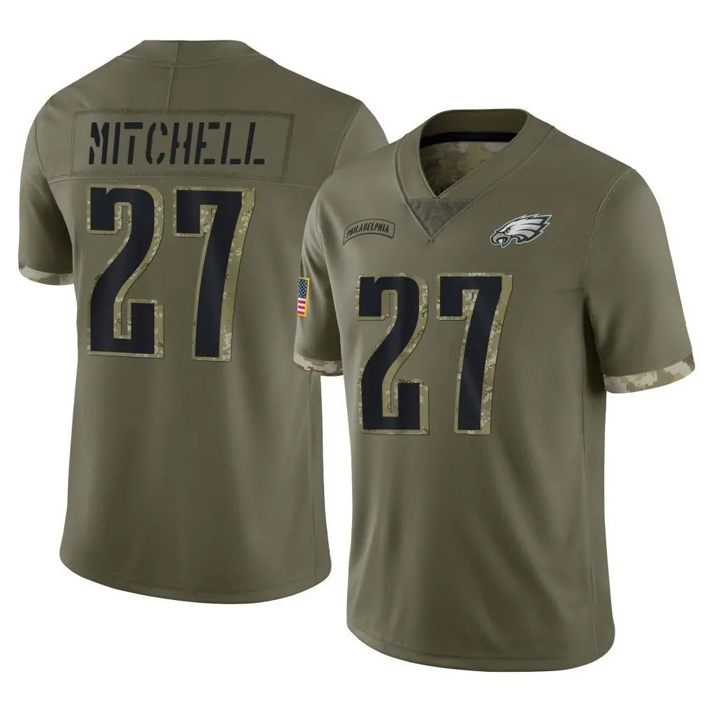 Mdoa P.Eagles #27 Quinyon Mitchell Player Olive Salute To Service Limited Stitched Jerseys