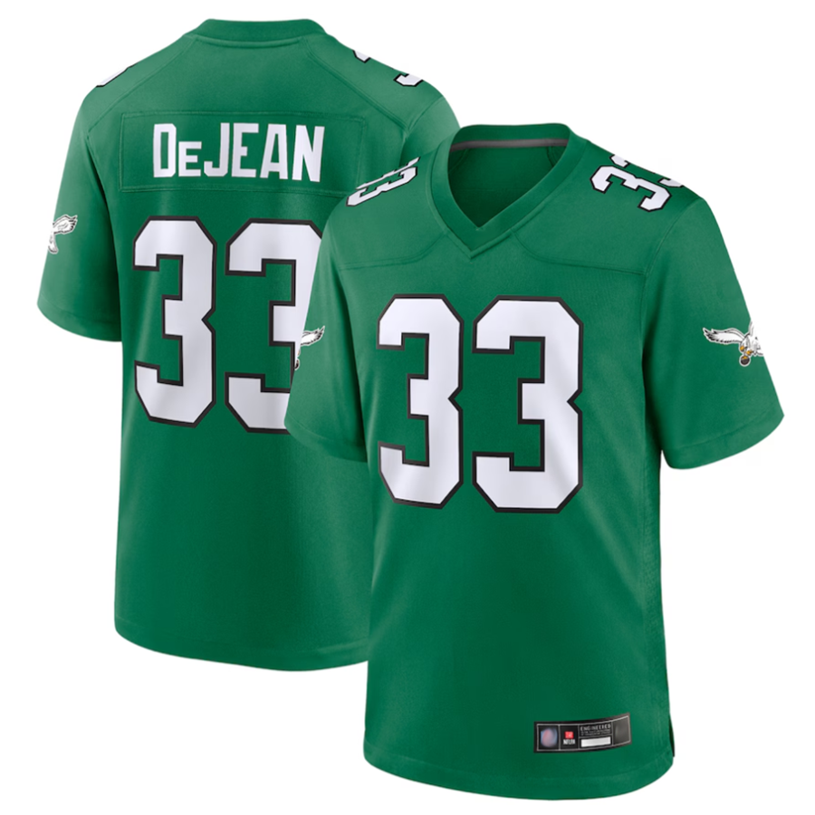Mdoa P.Eagles #33 Cooper DeJean Player Kelly Green Replica Game Stitched Jerseys
