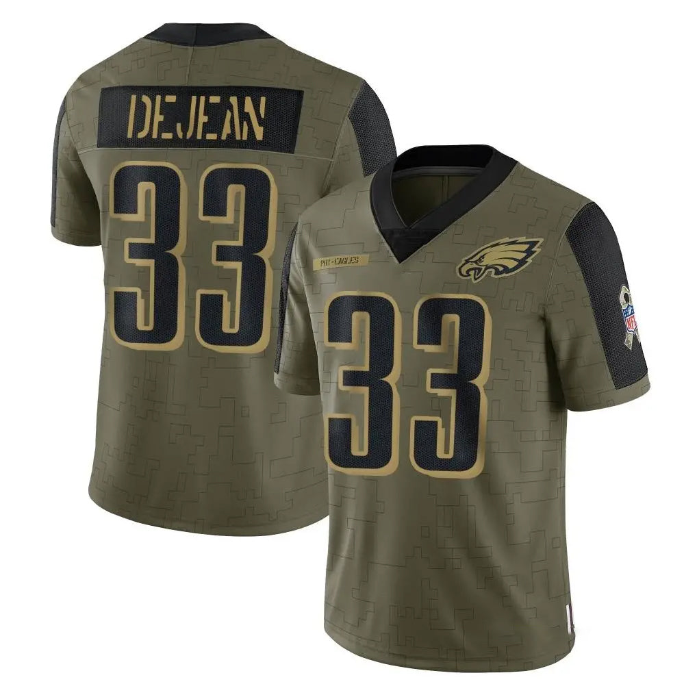Mdoa P.Eagles #33 Cooper DeJean Player Olive Salute To Service Limited Game Stitched Jerseys