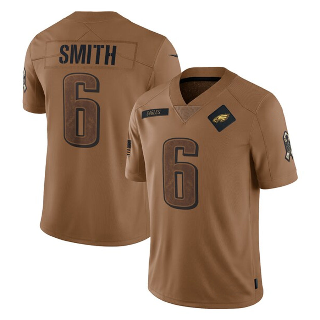 Mdoa P.Eagles #6 DeVonta Smith Player Brown Salute To Service Limited Stitched Jerseys