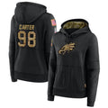 Mdoa P.Eagles #98 Jalen Carter Player Black Military Hoodie Game Stitched Jerseys