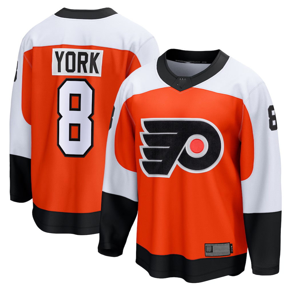 Mdoa P.Flyers #8 Cam York Orange Home Breakaway Jerseys