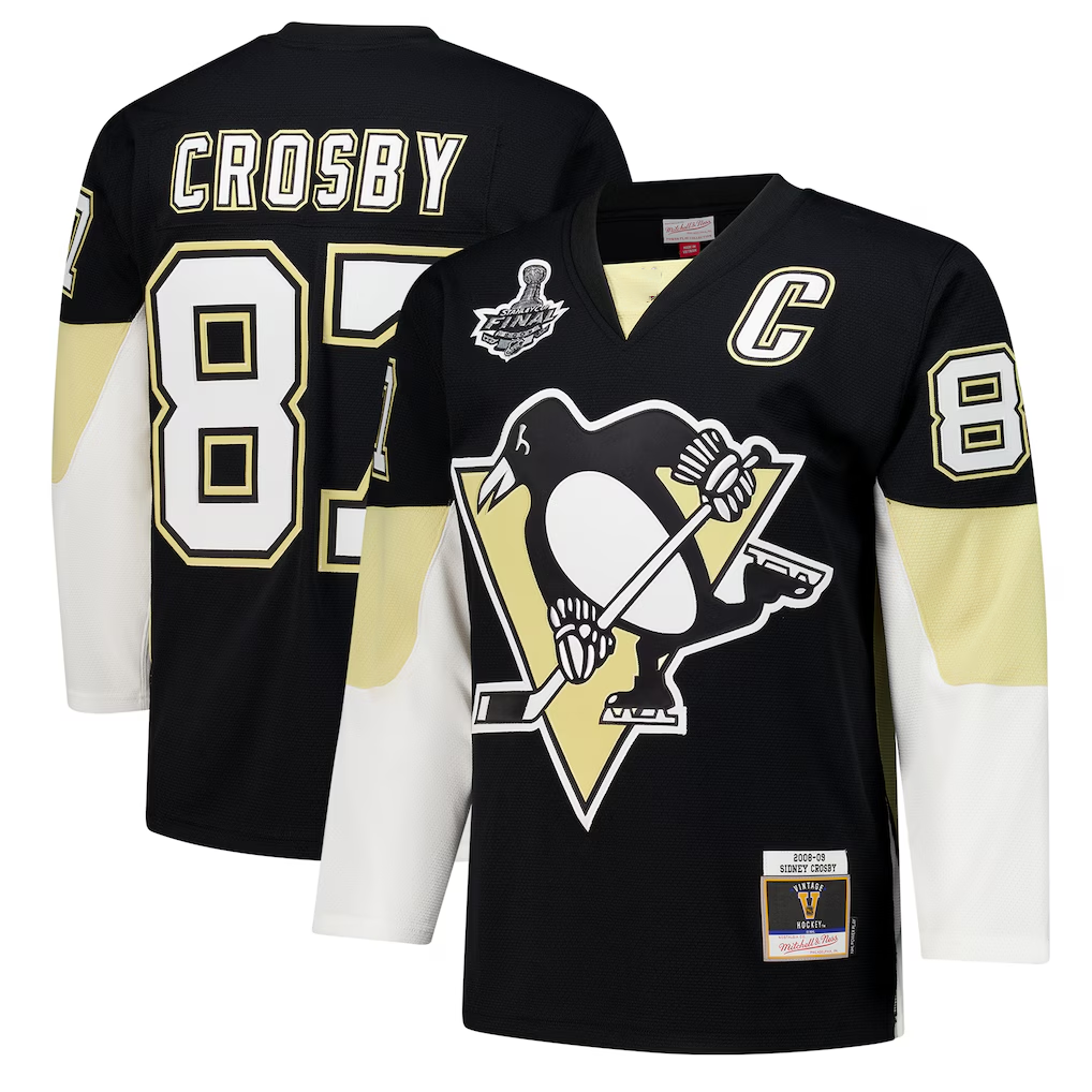 Mdoa P.Penguins #87 Sidney Crosby Black 2008 Power Play Jerseys