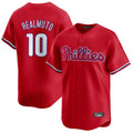 Mdoa P.Phillies #10 J.T. Realmuto Player Red Home Limited Stitched Jerseys