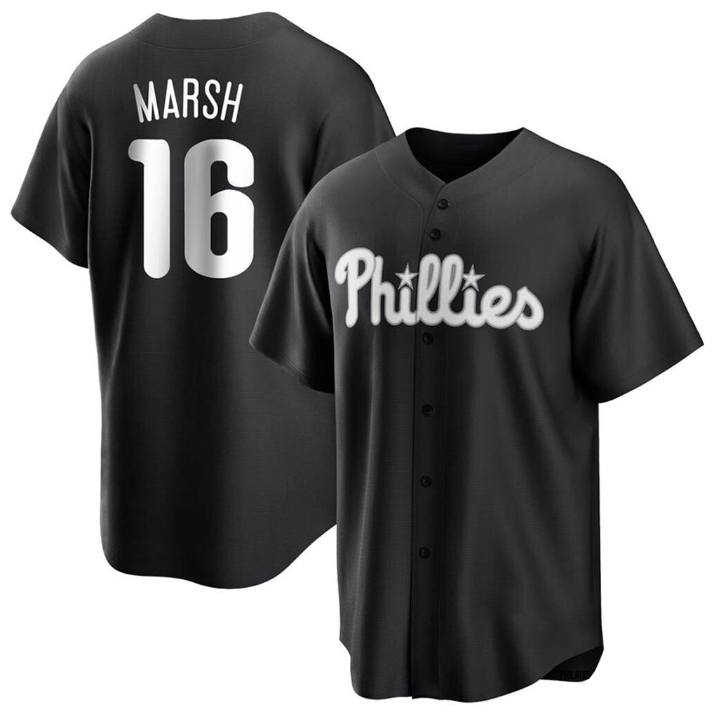 Mdoa P.Phillies #16 Brandon Marsh Player Black Alt Fashion Home Game Stitched Jerseys