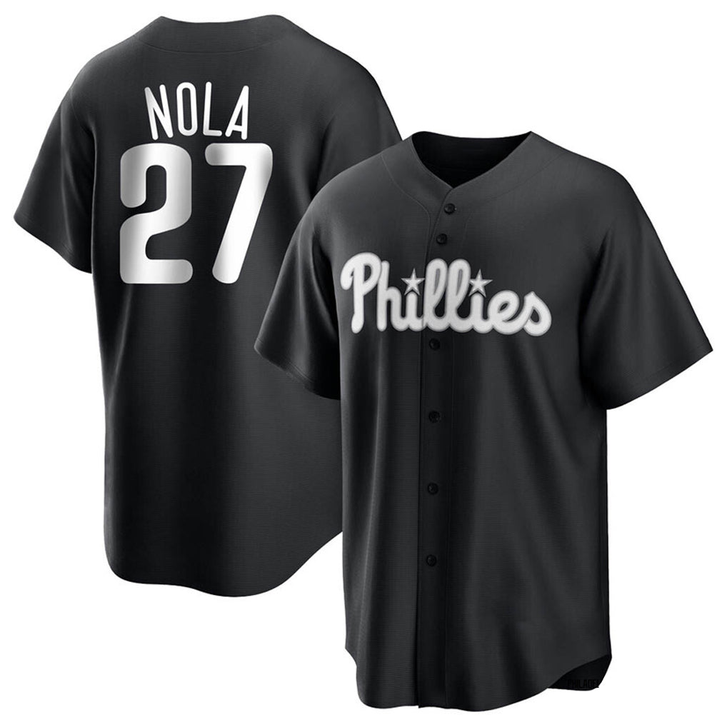 Mdoa P.Phillies #27 Aaron Nola Player Black Alt Fashion Home Game Stitched Jerseys