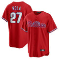 Mdoa P.Phillies #27 Aaron Nola Player Red Home Game Stitched Jerseys