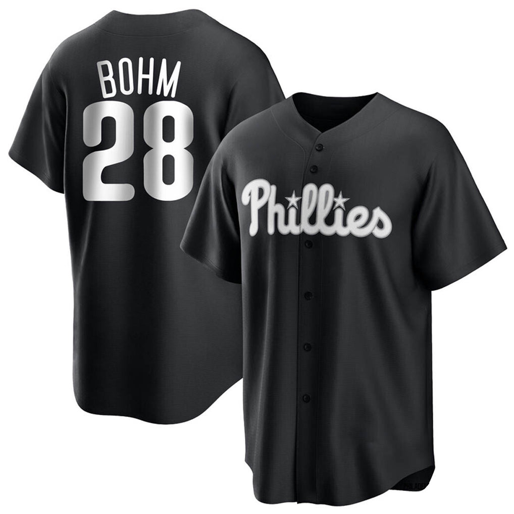 Mdoa P.Phillies #28 Alec Bohm Player Black Home Game Stitched Jerseys