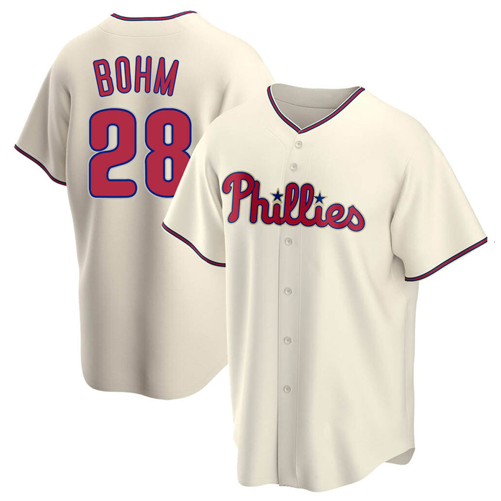 Mdoa P.Phillies #28 Alec Bohm Player Cream Home Game Stitched Jerseys