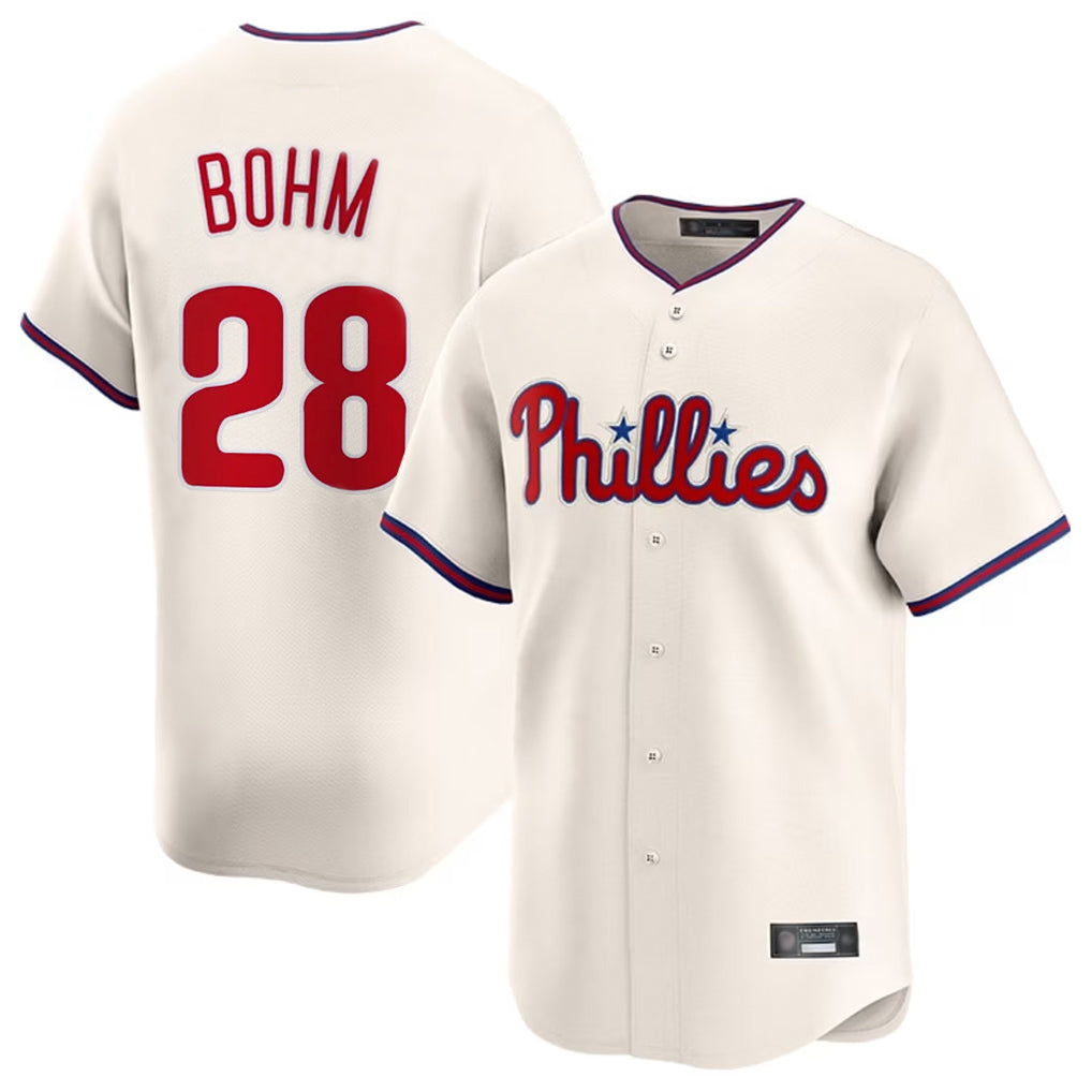 Mdoa P.Phillies #28 Alec Bohm Player Cream Home Limited Stitched Jerseys