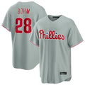 Mdoa P.Phillies #28 Alec Bohm Player Gray Home Game Stitched Jerseys
