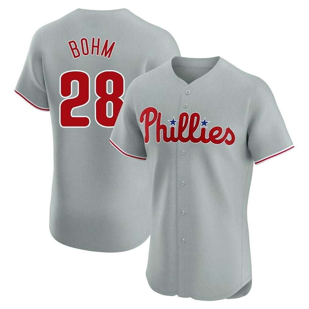 Mdoa P.Phillies #28 Alec Bohm Player Gray Home Limited Elite Stitched Jerseys