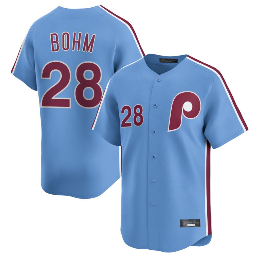 Mdoa P.Phillies #28 Alec Bohm Player Light Blue Home Limited Stitched Jerseys