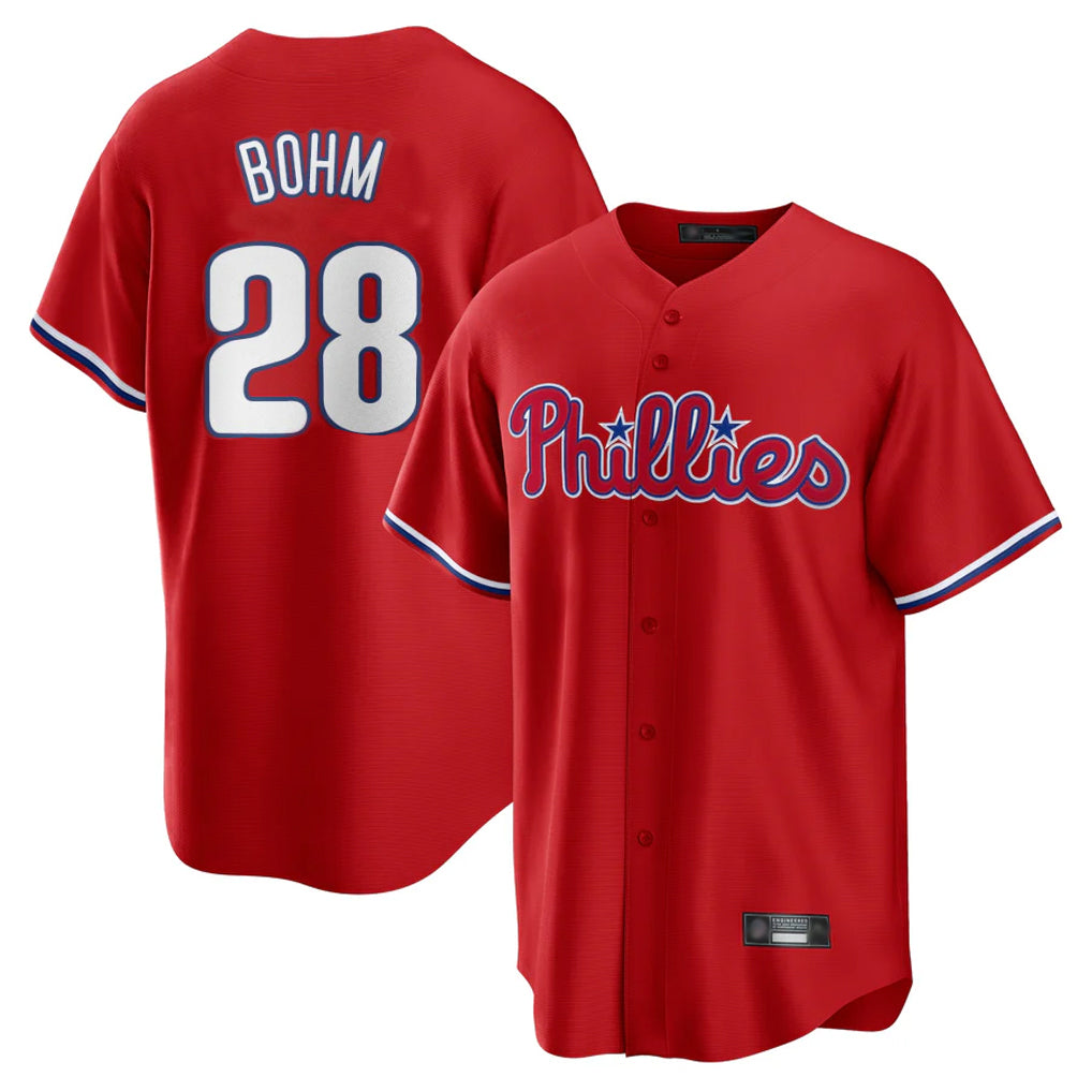 Mdoa P.Phillies #28 Alec Bohm Player Red Home Game Stitched Jerseys