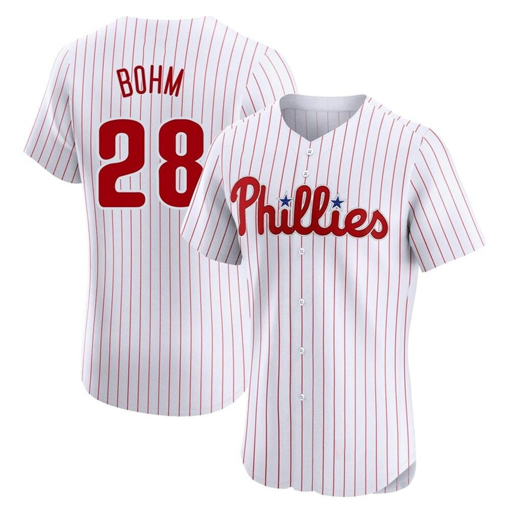Mdoa P.Phillies #28 Alec Bohm Player White Home Limited Elite Stitched Jerseys