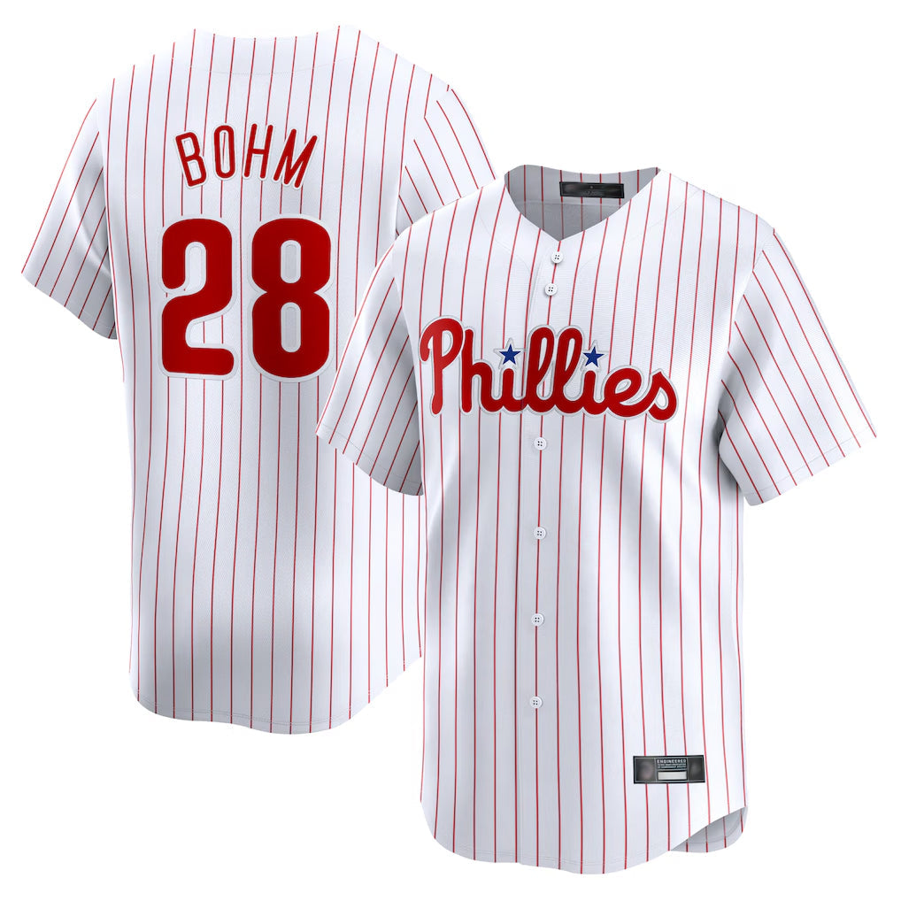 Mdoa P.Phillies #28 Alec Bohm Player White Home Limited Stitched Jerseys