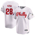 Mdoa P.Phillies #28 Alec Bohm Player White Pinstripe Phillies & Eagles Vapor Premier Limited Stitched Jerseys