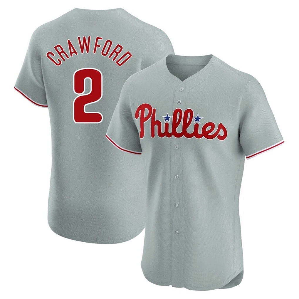 Mdoa P.Phillies #2 Justin Crawford Player Gray Home Limited Elite Stitched Jerseys