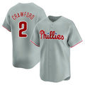 Mdoa P.Phillies #2 Justin Crawford Player Gray Home Limited Stitched Jerseys