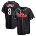 Mdoa P.Phillies #3 Bryce Harper Player Black Fashion Out Home Game Stitched Jerseys